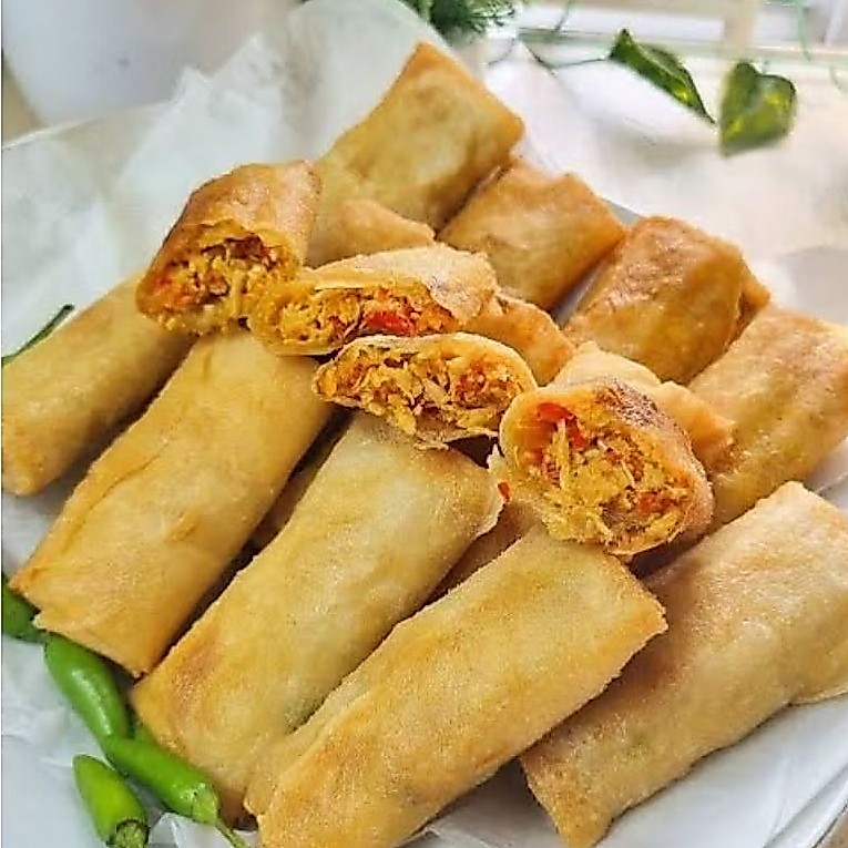 Lumpia Jebew Mix Ayam Original Pedas Bakso Frozen 1 box isi 12 Makanan Kuliner
