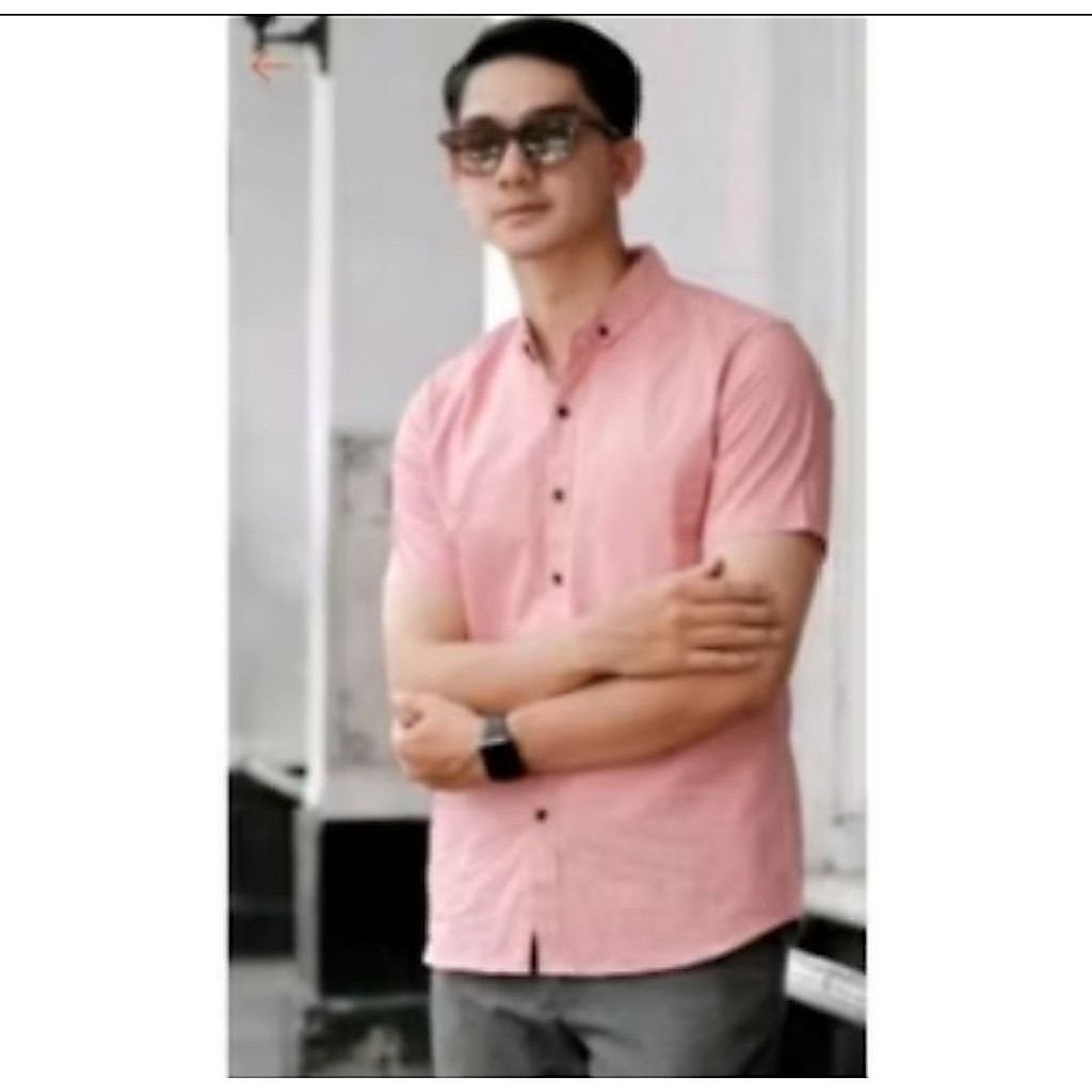 Kemeja pendek pink Dusty Pria Ciga