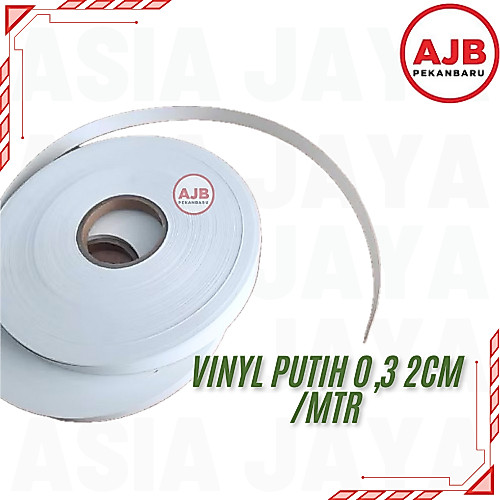 (/MTR) VYNIL PUTIH 0,3 2CM EDGING PUTIH DOFF VINIL