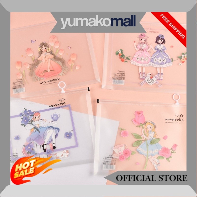 Map Folder Plastik Zipper Lock / Expanding File Princess Anime AT
