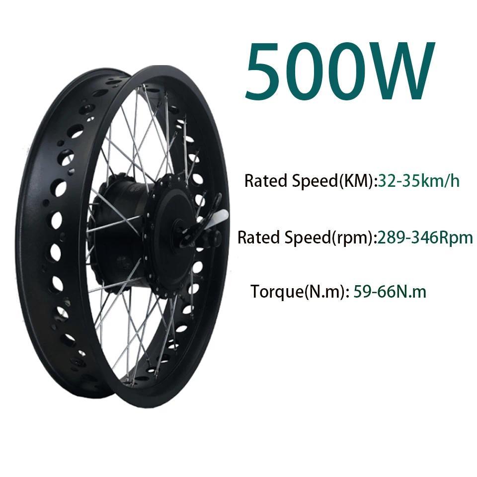 Fat Electric Bike 36V 48V 500W 750W Electric Fat tire Snow Bike Front Rear Wheel Hub Motor 4.0Tyre  