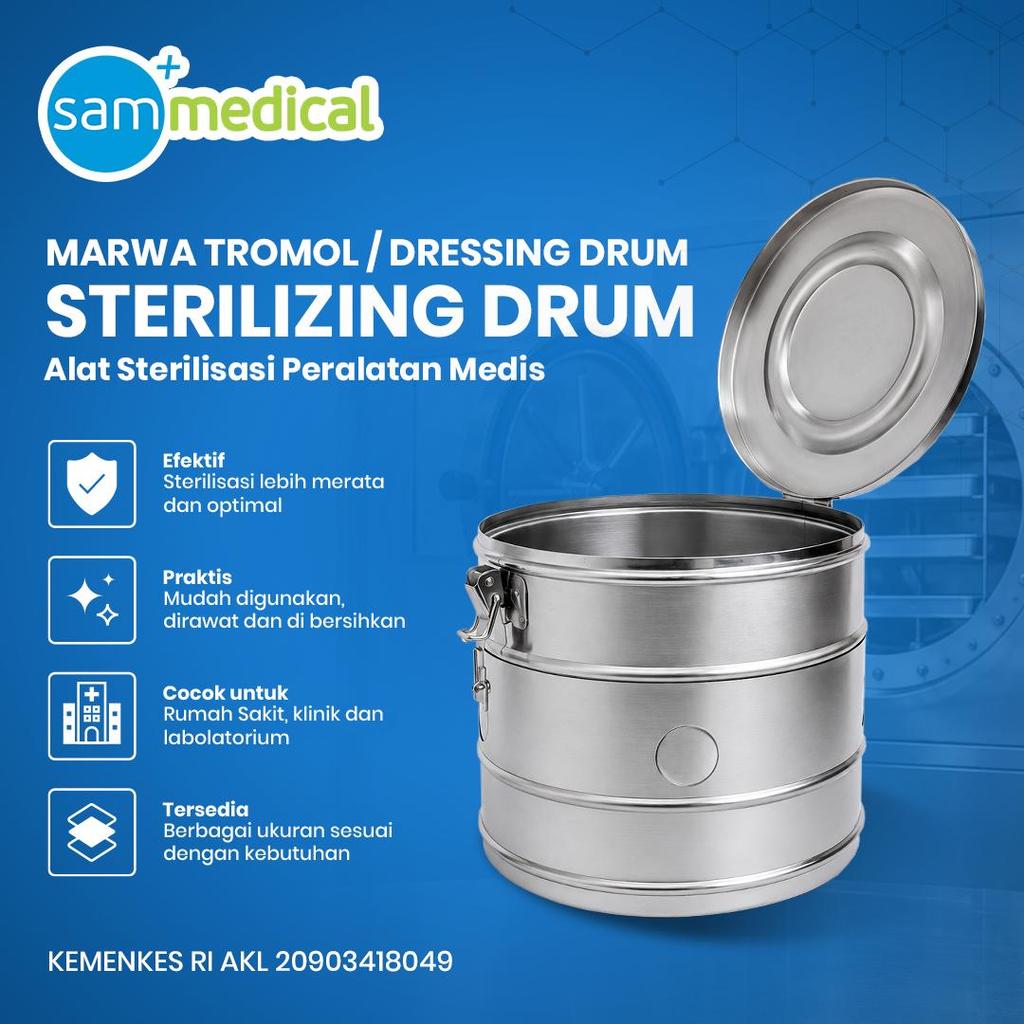 Marwa Tromol / Dressing Drum / Sterilizing Dressing Drum /Tromol Sterilisasi Kasa Stainless Steel
