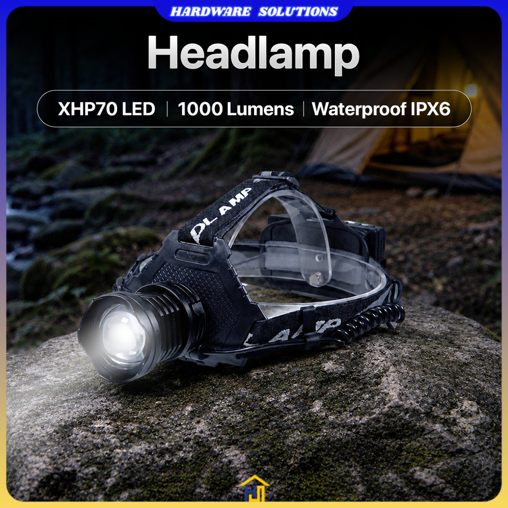 Senter Kepala Headlamp LED IPX6 1000 Lumens - P70
