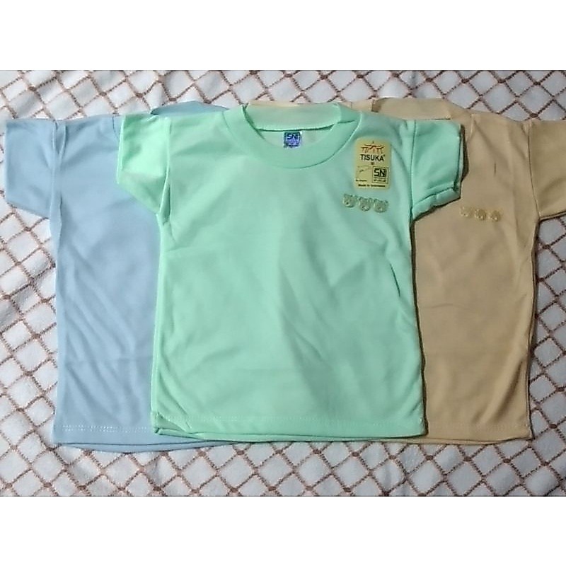 6PCS OBLONG BAYI WAENA POLOS TISUKA BY DOLPHIN/BAJU ATASAN BAYI/OBLONG HARIAN BAYI/KADO BAYI/PERLENG