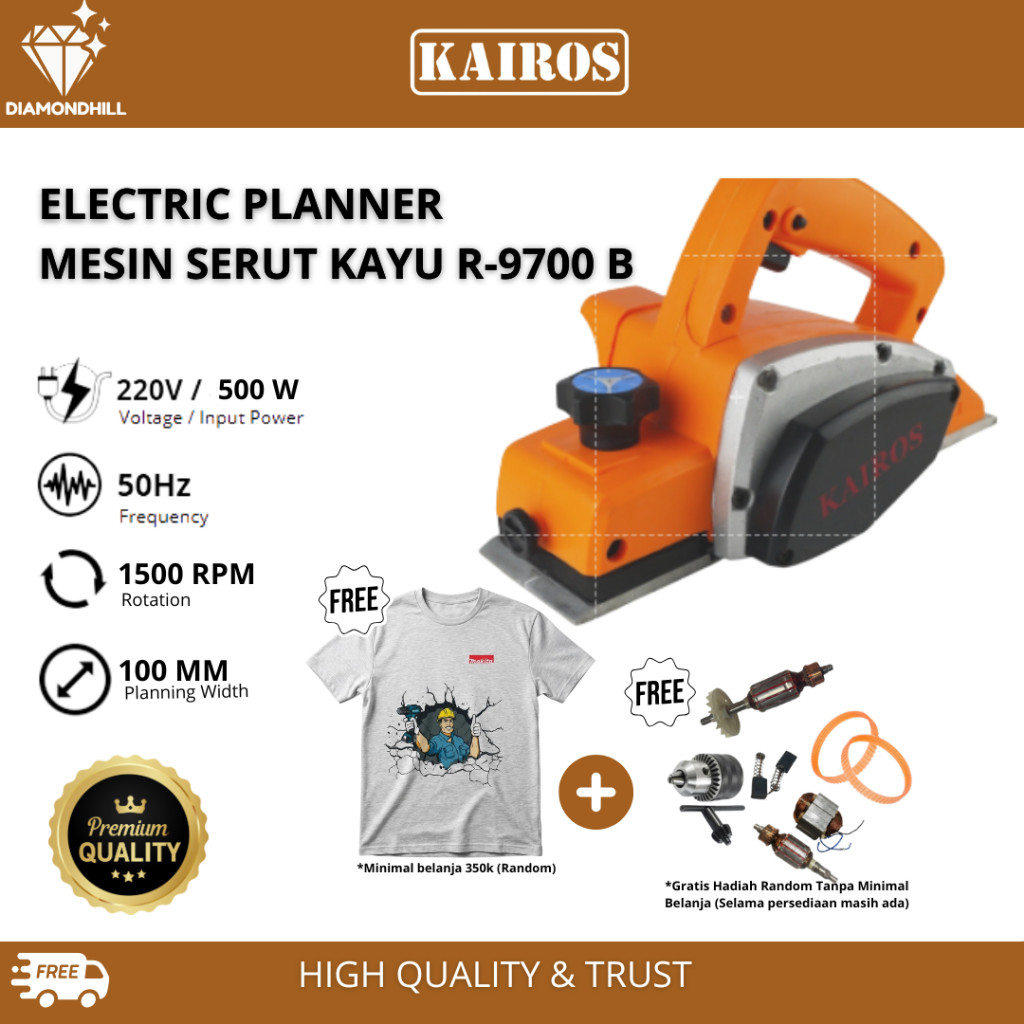 PLANER MAKITA TYPE LISTRIK KAIROS KA-9700B – Mesin Serut Kayu / Mesin Ketam / Mesin serut Listrik 50