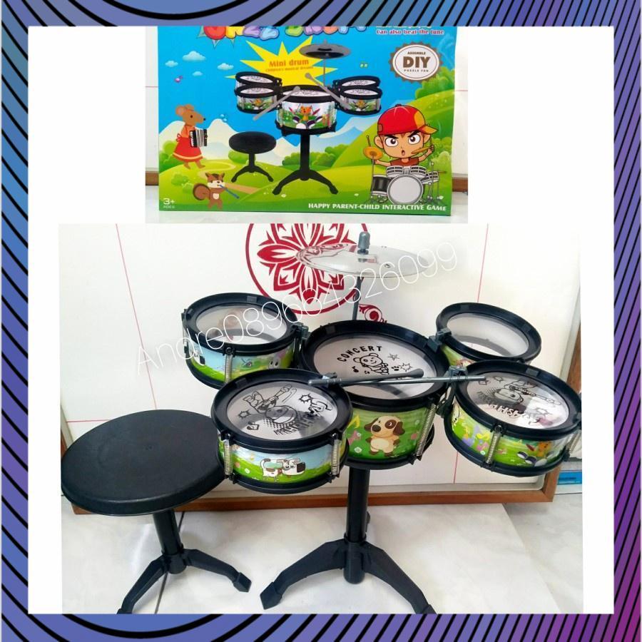 Mainan MUSIK Jazz Drum Anak Set + KURSI DRUM ANAK SH1234 /drum anak full set / Mainan Anak Murah