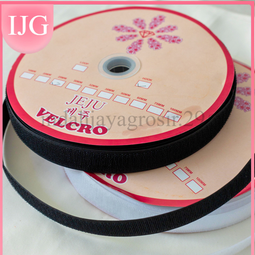 Kain Kretek Velcro 1 Inchi Strap Kain Perekat Loop Per-rol