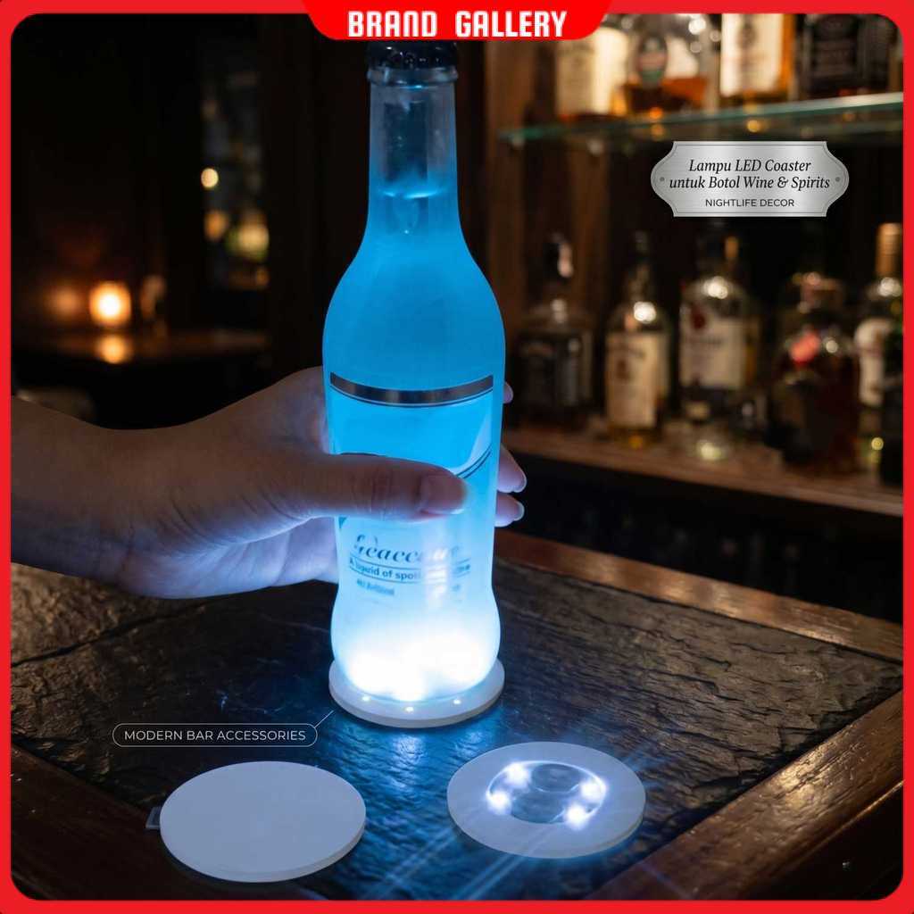 Lampu Alas Botol Wine Bottle Stickers LED Coaster Light - LG230