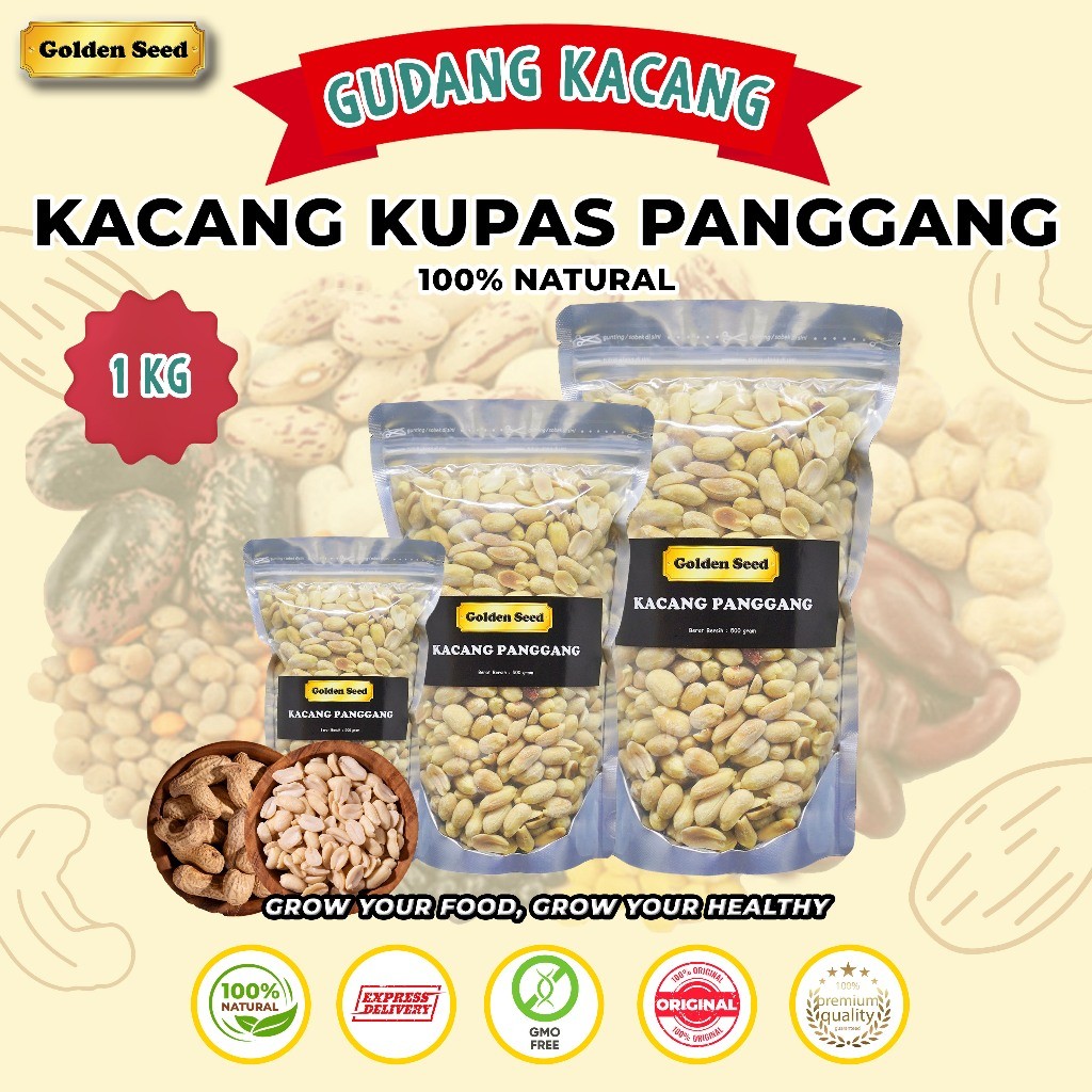 1 KG KACANG TANAH KUPAS PANGGANG / KACANG TANAH KUPAS JUMBO / KACANG TANAH KUPAS BESAR SIZE 25/29