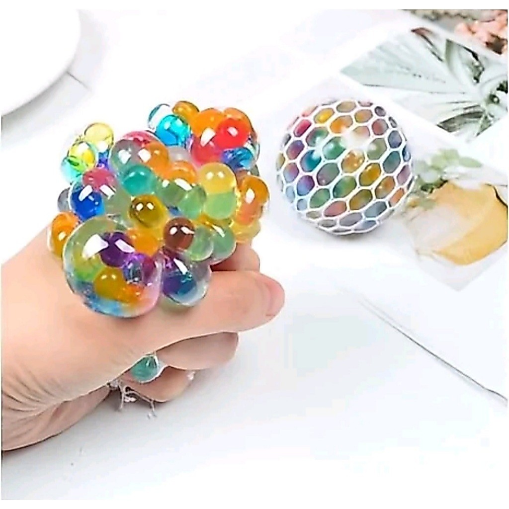 SQUISHY MESH BALL / SMASH BALL Bola Anggur Pencet Anti Stress Jaring / Squish Ball