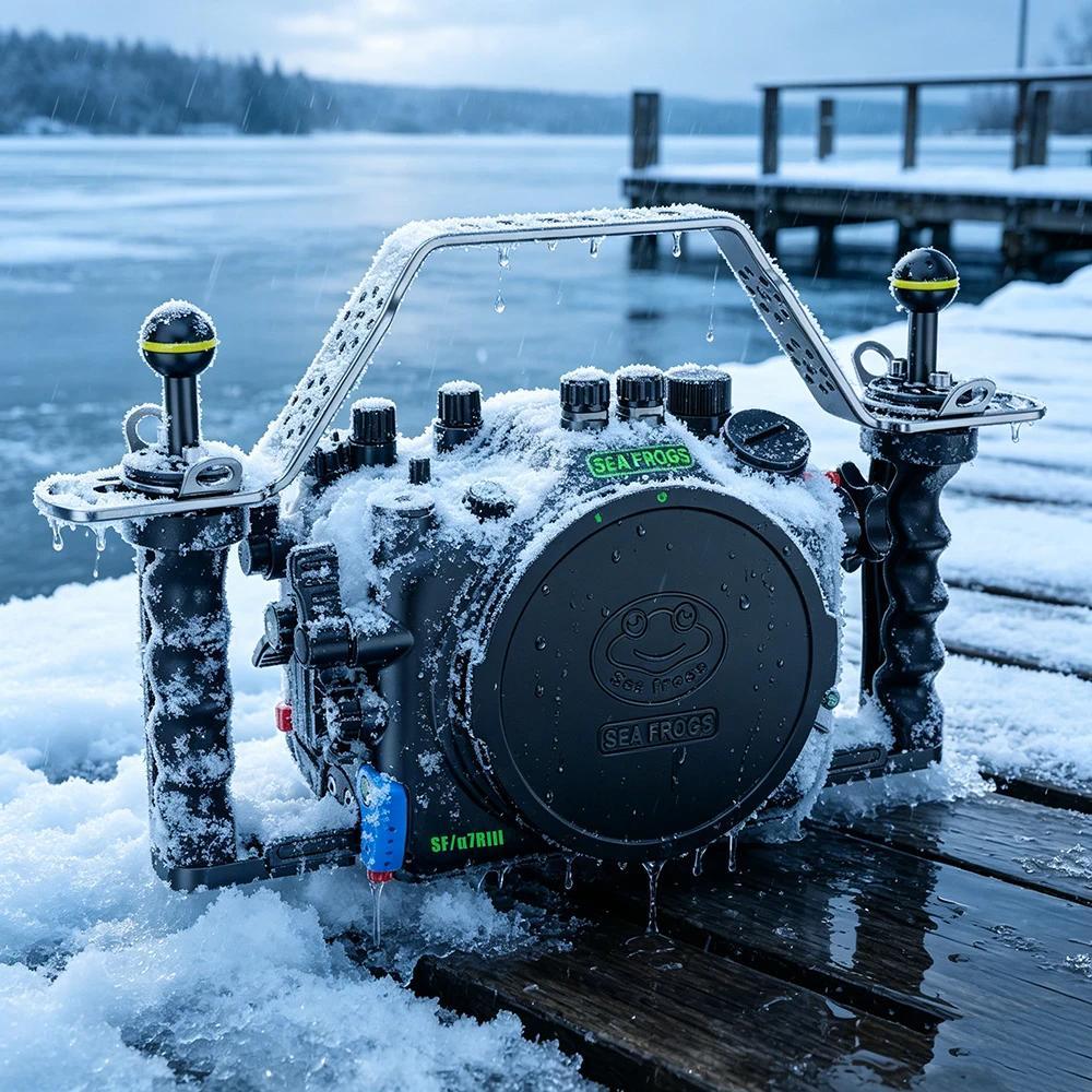 Seafrogs Professional Aluminum Alloy Camera Case Deep ve Waterproof 100M Cover For Sony A7RIII/A7III