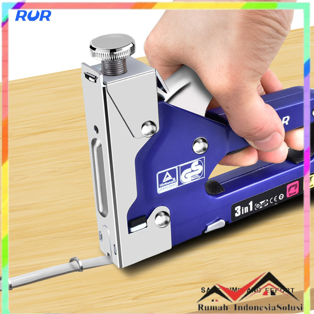 

- RUR Staples Tembak Staple Gun Machine 3in1 Multi Purpose Nailing Tools - R2010 -