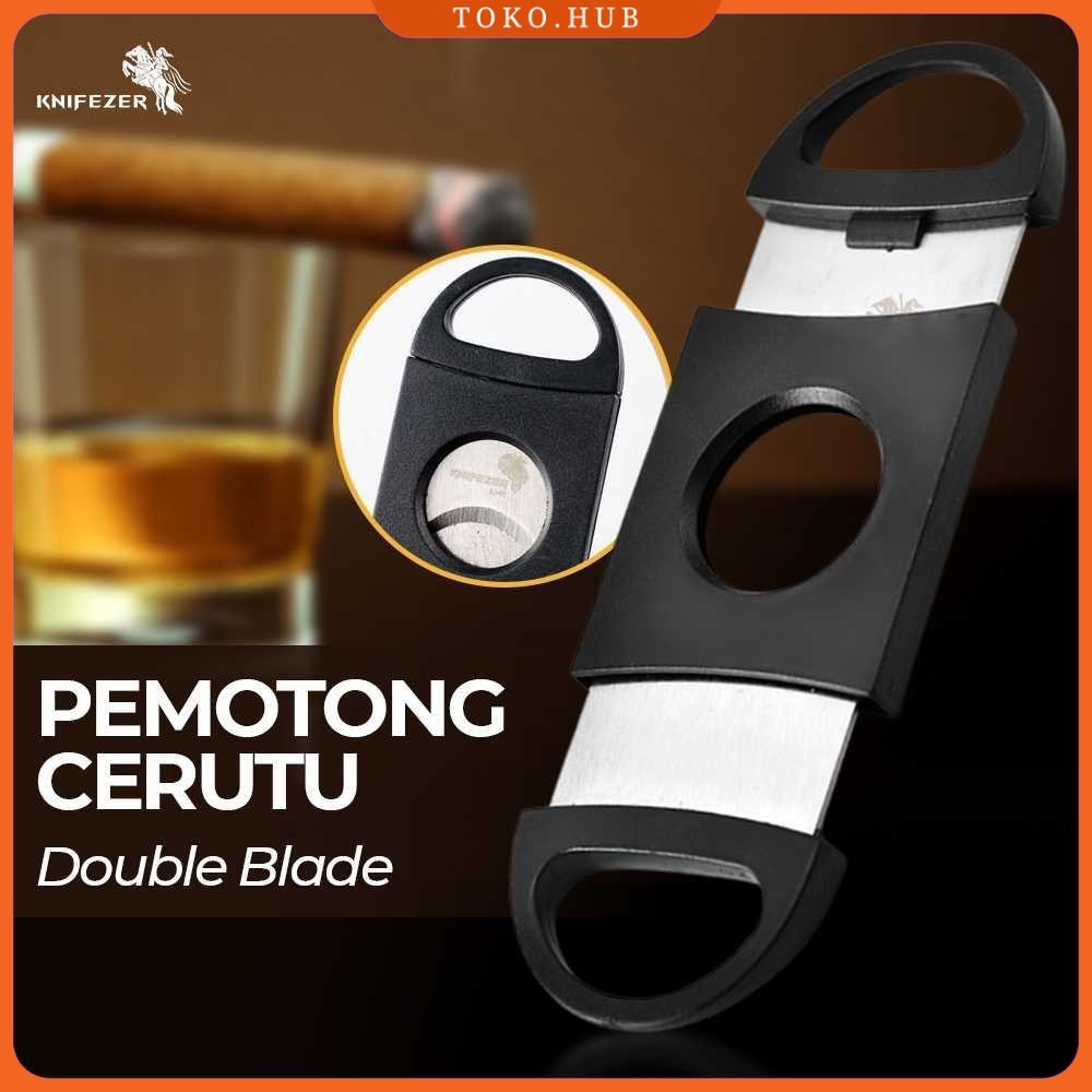 

KNIFEZER Pemotong Rokok Cerutu Cigar Cutter Double Blade - XJ-01