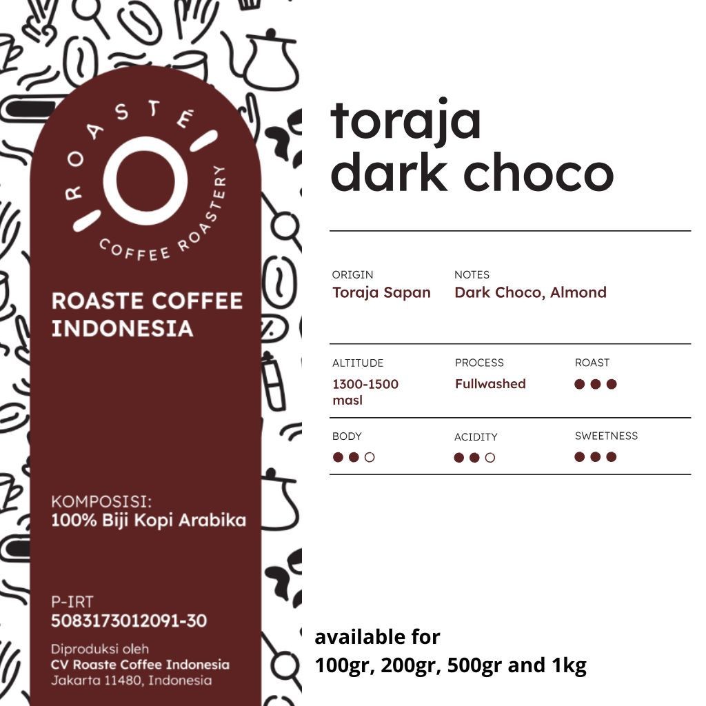 

JAMIN MURAH !!!Toraja Dark Choco 200 gr - Kopi Coffee Arabica Toraja Espresso V60(BISA LANGSUNG ORDER)
