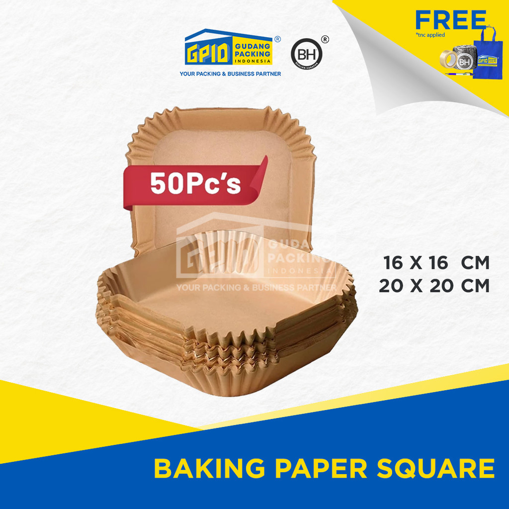 

DAIMARU - Baking Paper Square Anti Lengket (ISI 50 PCS)