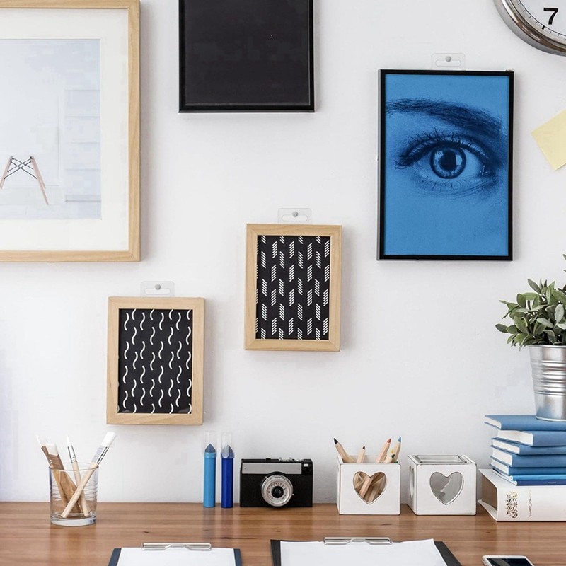 

SUNFLO Hang Tabs, 600 Pcs Clear Sticky Hanging Tabs Slot Hole Self Adhesive Plastic Hang Tags, 4.5 X 3.5Cm