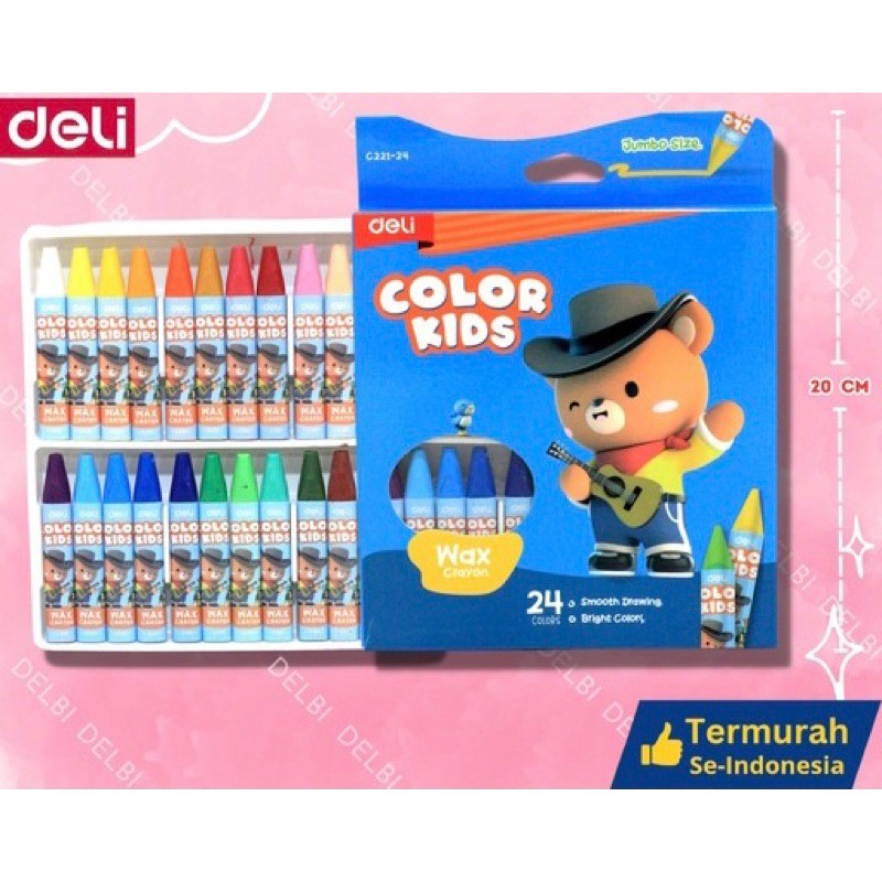 

Deli Wax Crayon / Krayon Lilin EC221-24