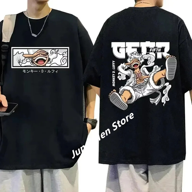 (Uniqlo）Hot Japanes One Piece Luffy Tshirt Pria T Shirt Musim Panas Wanita Pria Tshirt Oversized Pak