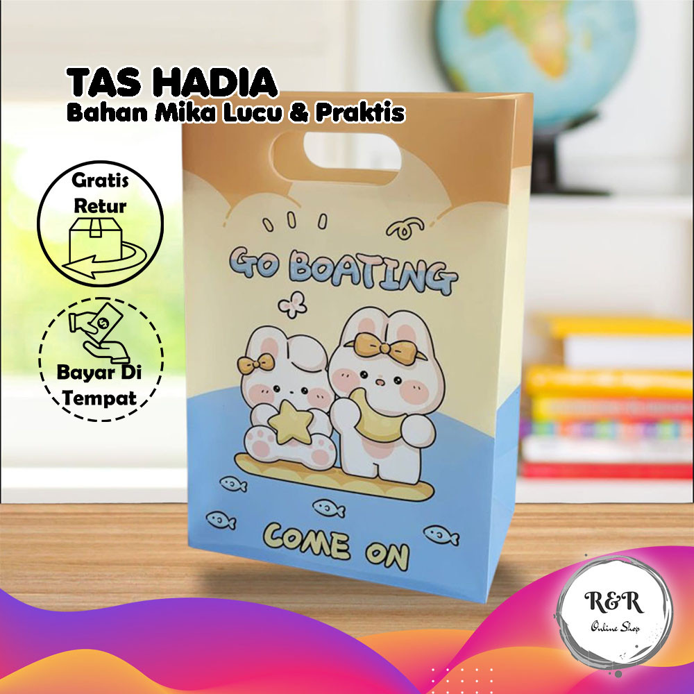 

Tas Mika Bahan Transparan Tebal Motif Lucu Tas Souvenir Tas Hadiah Mika Motif Kartun Lucu Goodie Bag Tas Souvenir