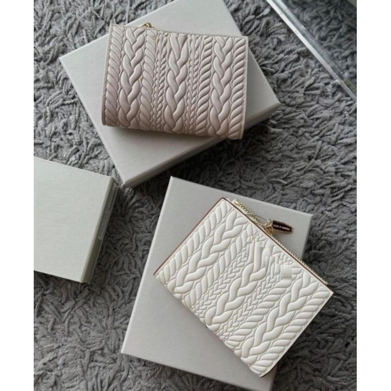 ZD34ES Dompet Lipat Mini TEXTURED ANYAMAN + BOX Dompet rantai dompet wanita dompet import dompet mur