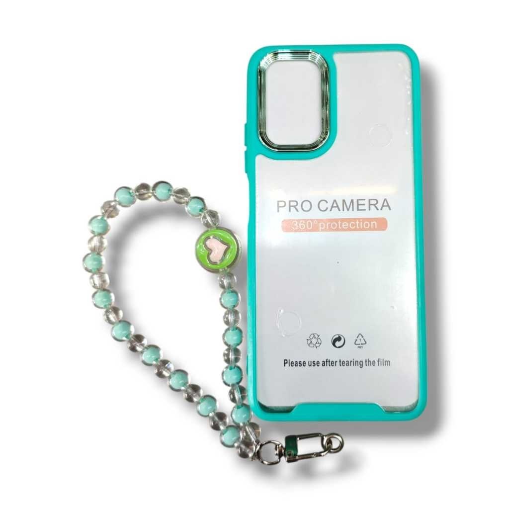 [ Case Samsung A02 / A03 / A03S / A03 Core ] Hard Case Transparan Premium Clear Frame Warna + Tali M