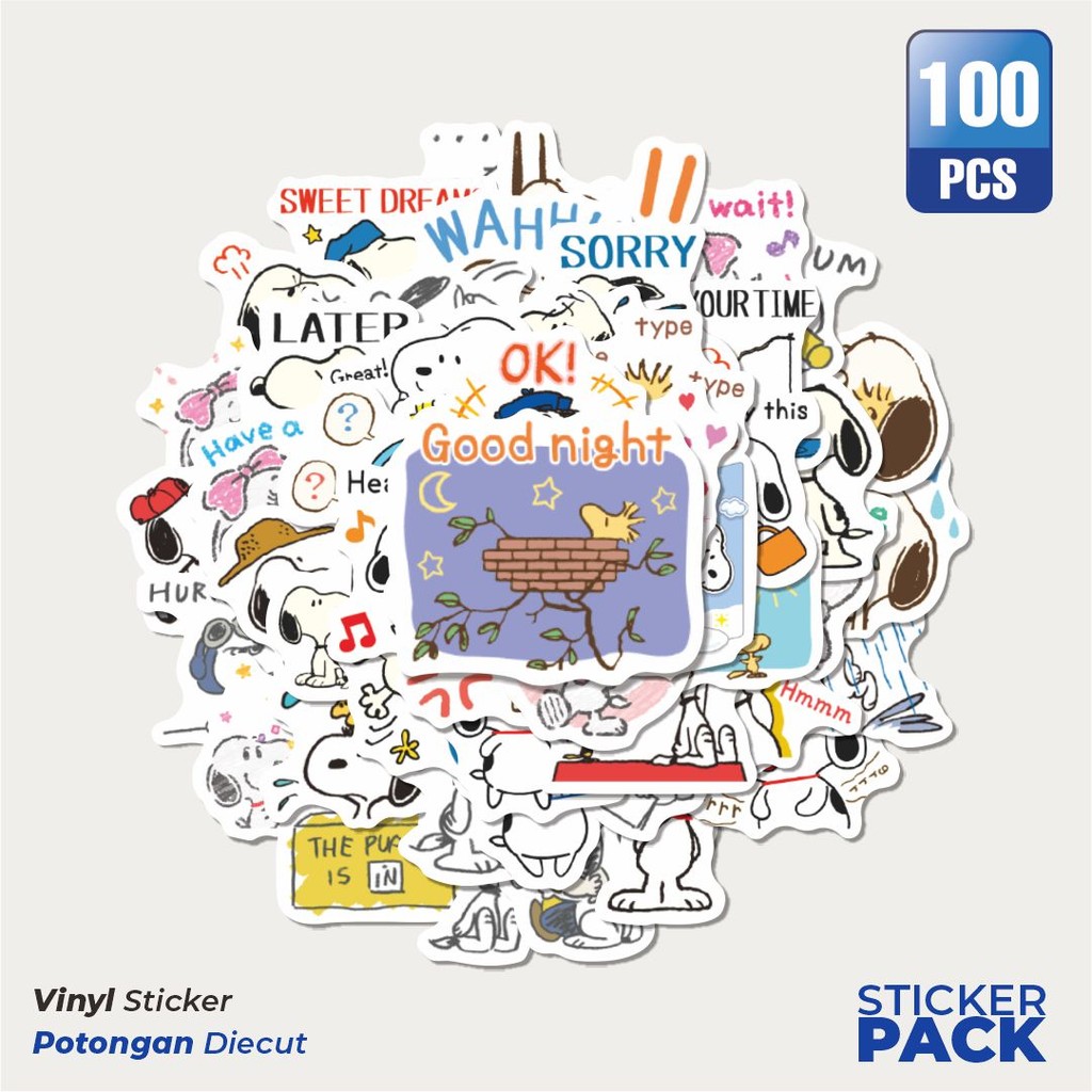

Terbaru! 50 pcs Stiker Kartun Snoopy V8 Dekorasi Lucu Kreatif untuk Notebook, Skateboard, HP