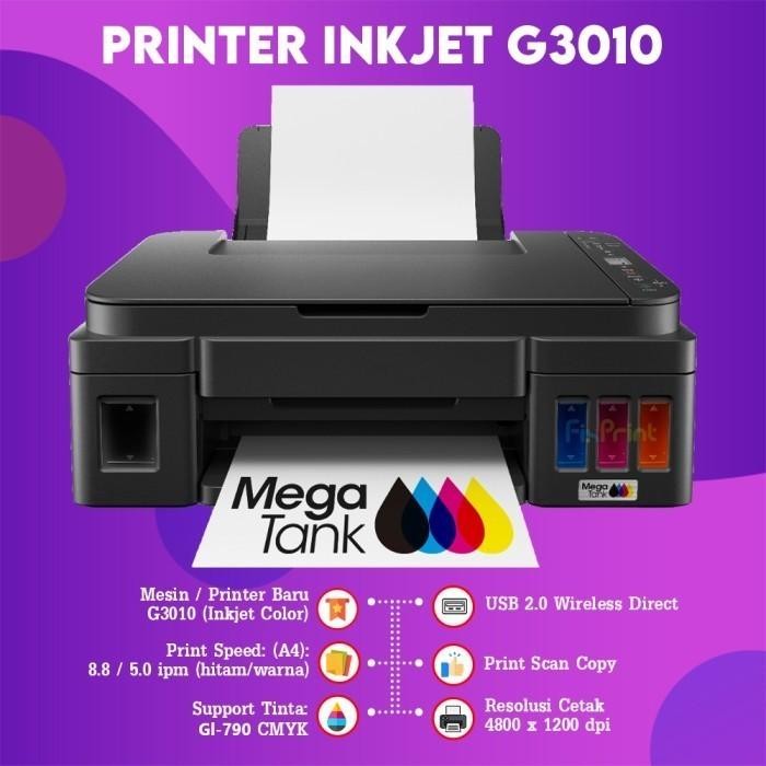 Printer Canon G3010 G 3010 Print Scan Copy WiFi Ink Tank Tinta GI790 - G3010 AIOW
