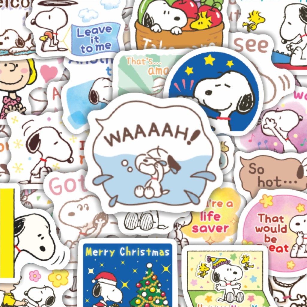 

100PCS Lucu Stiker Kartun Snoopy V23 Stiker Aesthetic Stiker Anti Air Stikers Berperekat Waterproof sticker decal buat Motor Helm Buku Journal Koper Casing HP Laptop Botol Minum Hadiah anak