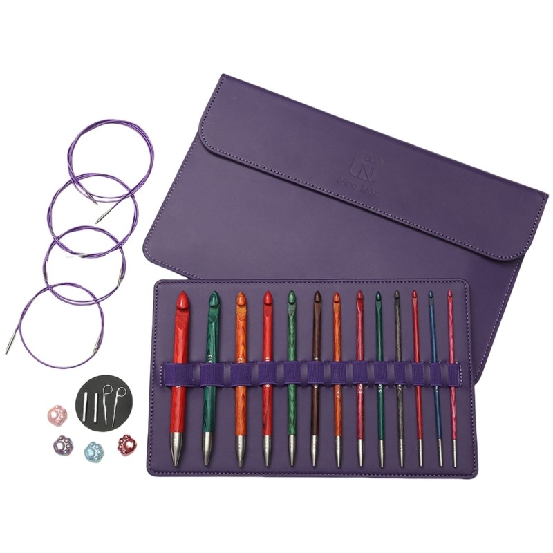 Design Interchangeable Tunisian Crochet Hook Set 3.5mm-12.0mm Knitting Needle Afghan Crochet Hook We