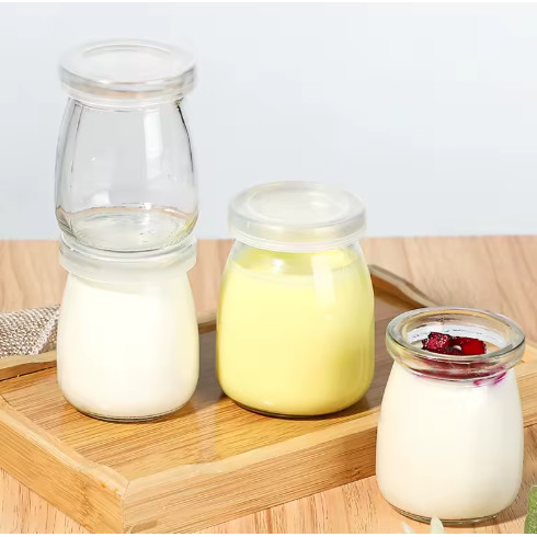 PUDDING JAR KACA + TUTUP PLASTIK 100ML 150ML 200ML / TOPLES GELAS JELLY AGAR AGAR YOGURT BUAH XIMILU