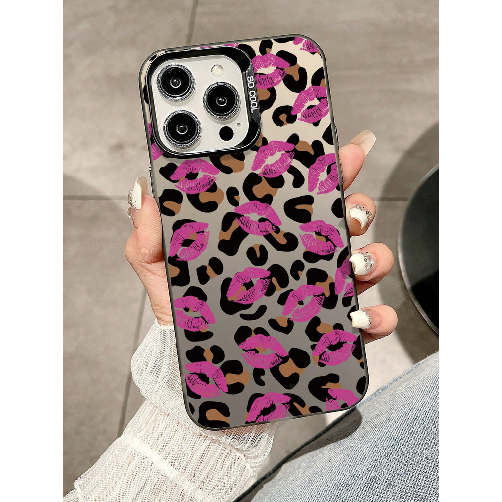 Casing Samsung Motif leopard dan bekas lipstik untuk A02S A03S CORE A04S A04E A05S A10S A11 A12 A13 