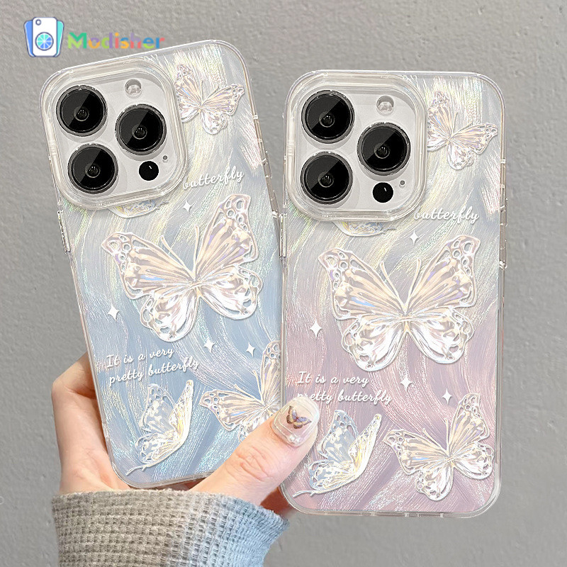 Casing Ponsel Camlet Kupu-kupu Gradien  Casing Ponsel Peri Super  Cocok untuk iPhone 13 11-MH