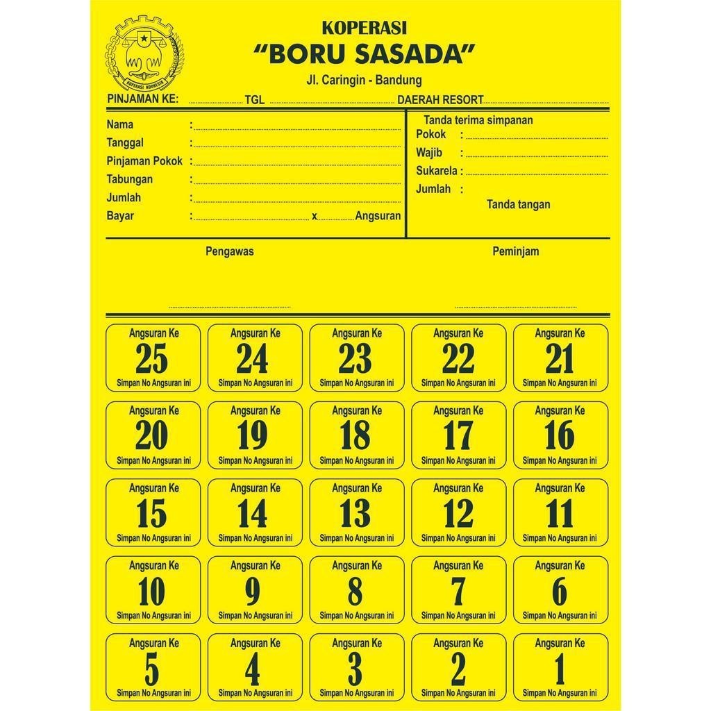 

kartu Koperasi / promis koperasi Custom