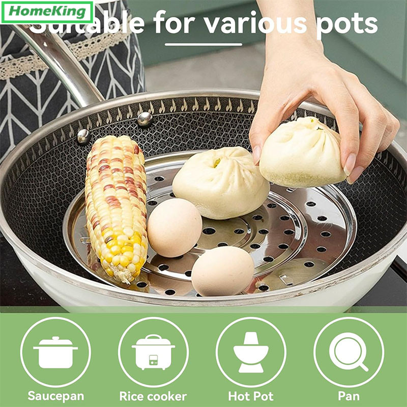 

Stainless Steel Home Steaming Tray High Foot Tahan Air Rak Mengukus Tebal HomeKing