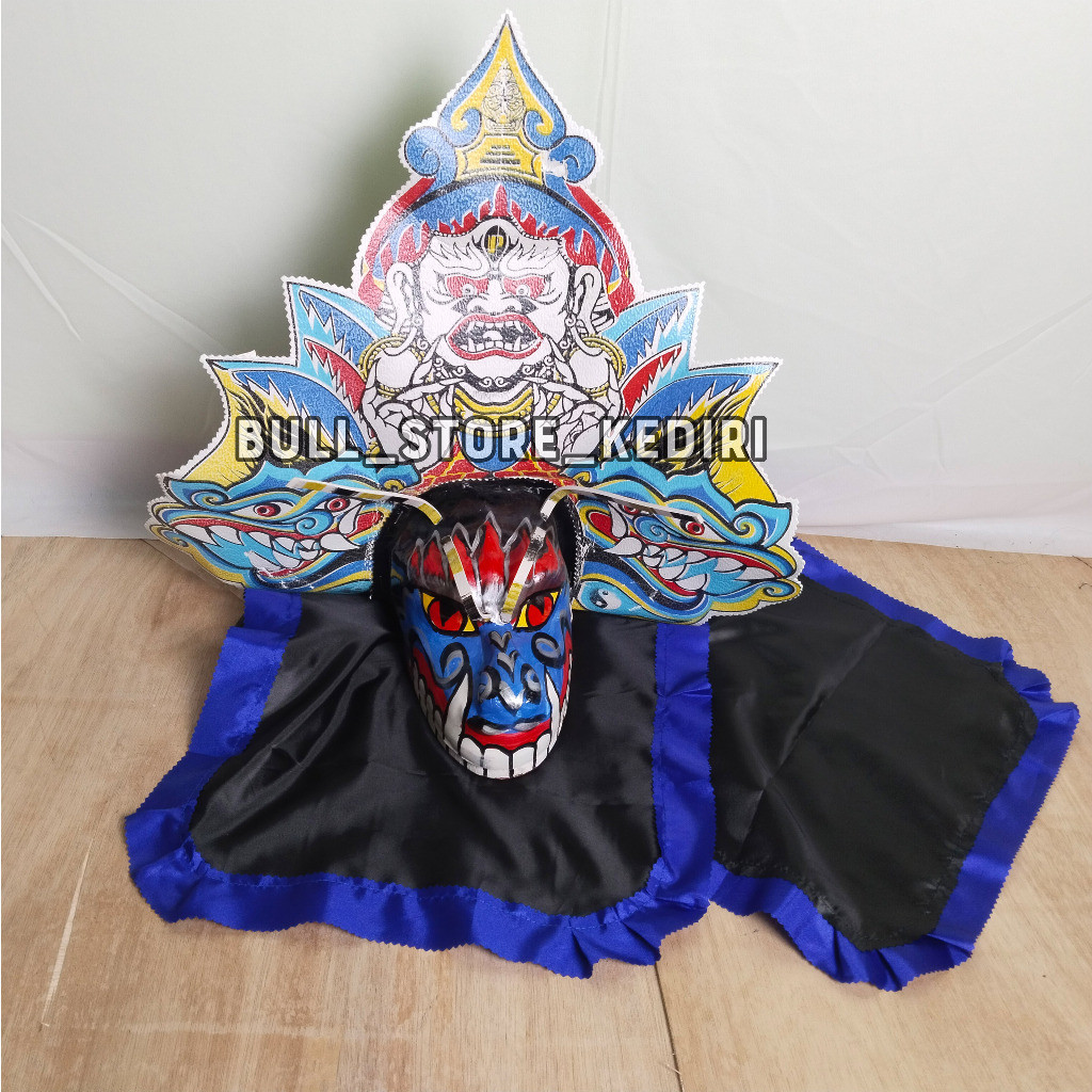 % Barongan Anak Caplokan Spon Devil Buto Biru Ukuran Jumbo  Free Kemul %