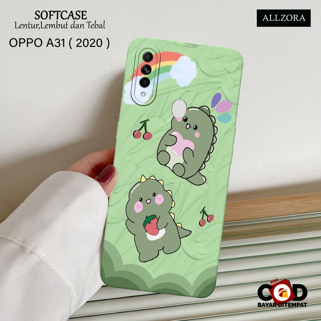ALLZORA - Case Hp OPPO A31 2020 Terbaru - Fashion Case Kartun Dino - Casing hp OPPO A31 2020 - Softc