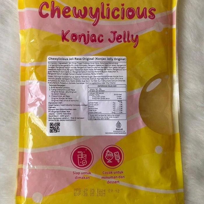 

PROMO! jelly pearl topping dessert kekinian chewylicious konjac mango mangga original brown sugar gula merah 1 kg jeli agar ager konyaku viral enak ori dan manis - original