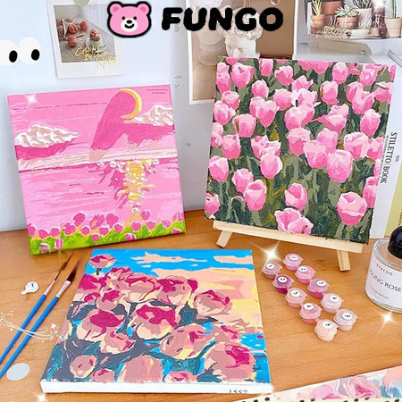 

Paint By Number 20x20cm Lukisan Kanvas DIY Digital Painting Kit With Kanvas