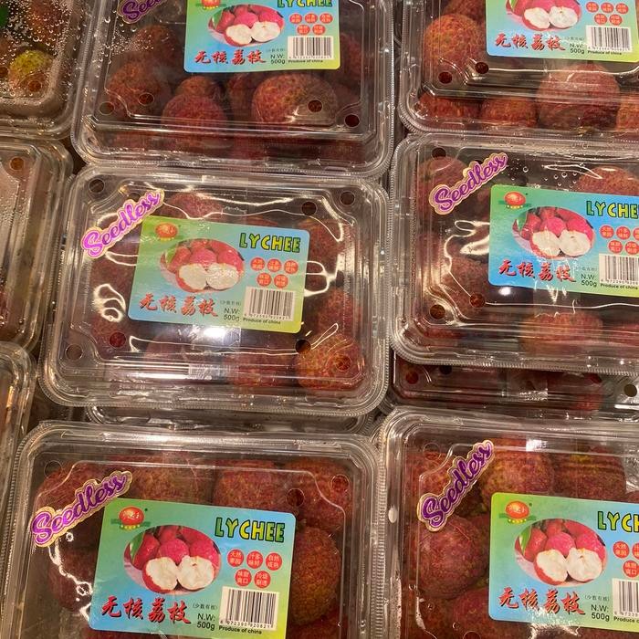 

buah lychee / buah leci merah import manis pack 500 grm