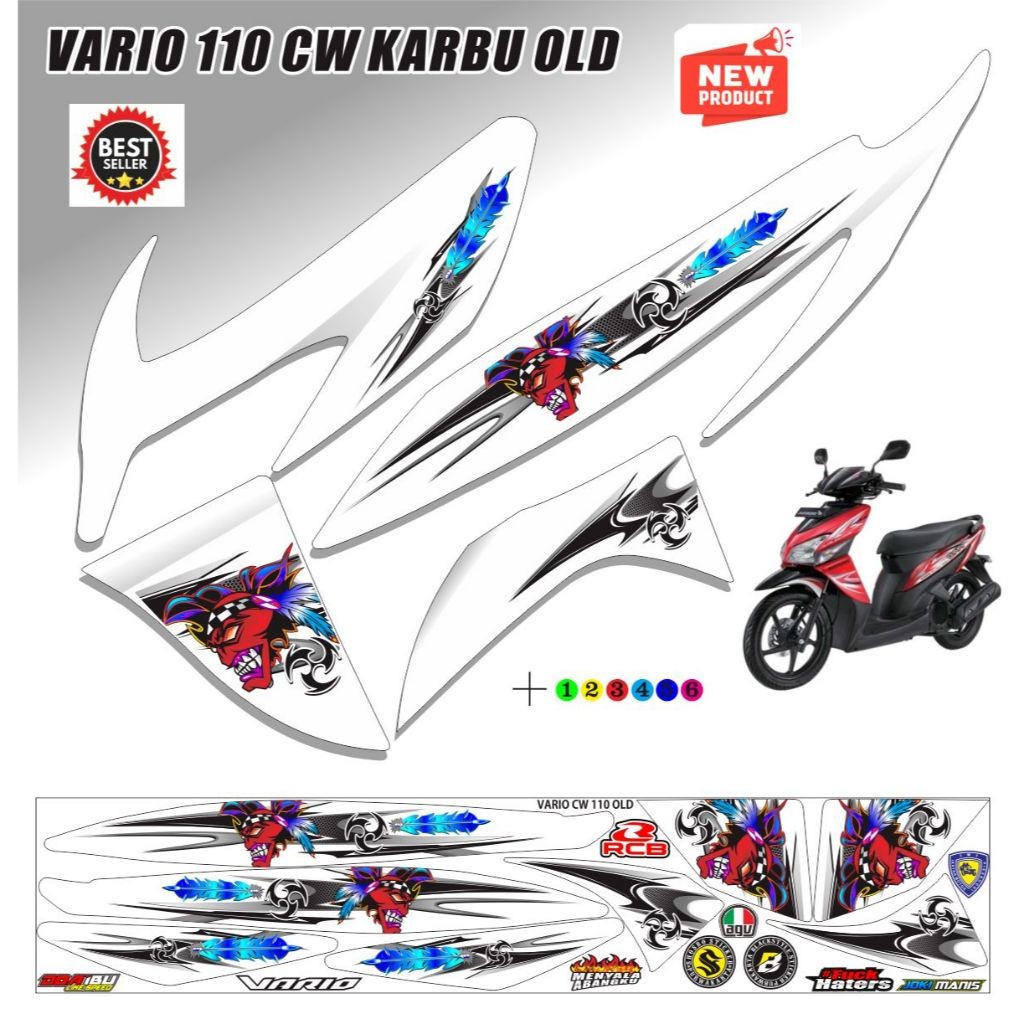 STIKER BUAT MOTOR STIKER STRIPING VARIASI BUAT MOTOR VARIO CW 110 MOTIF KEREN TERLARIS