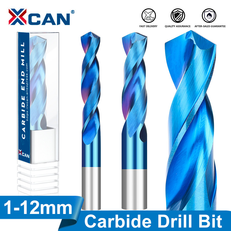 

XCAN Carbide Drill Bit 1-12mm Nano Blue Coated Twist Drill Bit for CNC NC Machinery Tool Hard Metal Steel Drilling
