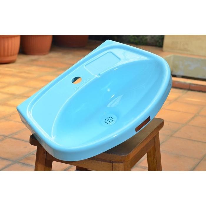 Wastafel plastik innoplas set murah - Biru Muda