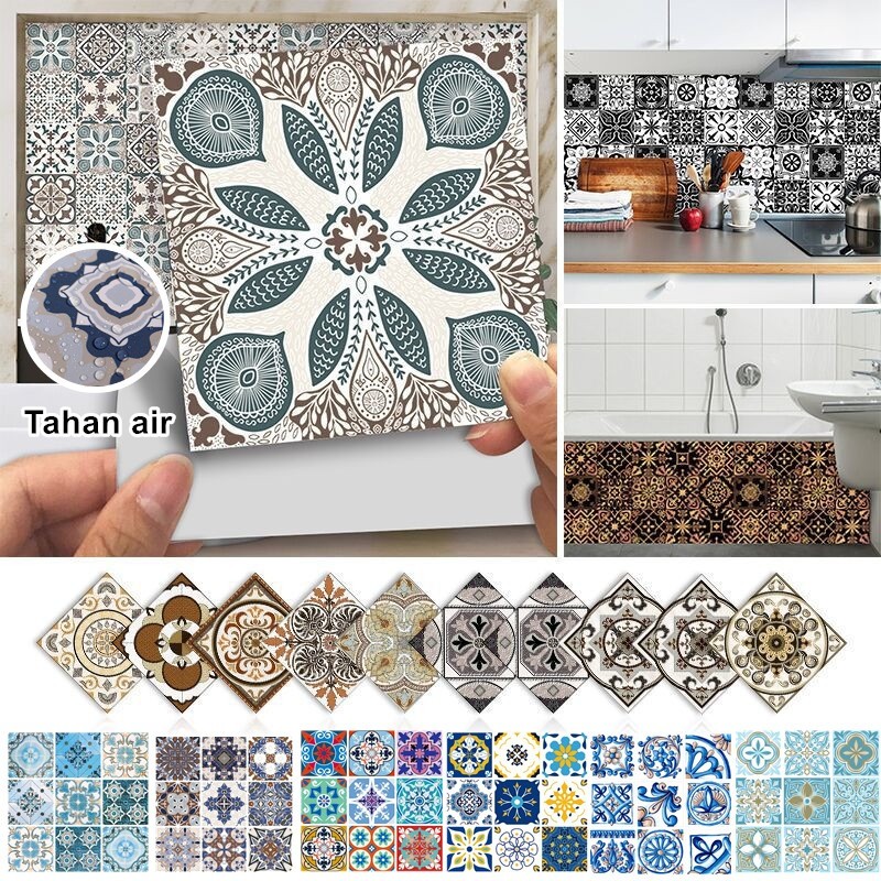 10pcs Floor Lantai Stiker Lantai Kayu Parquet Dengan Lem Sticker Lantai Stiker Lantai Kamar Mandi Ta