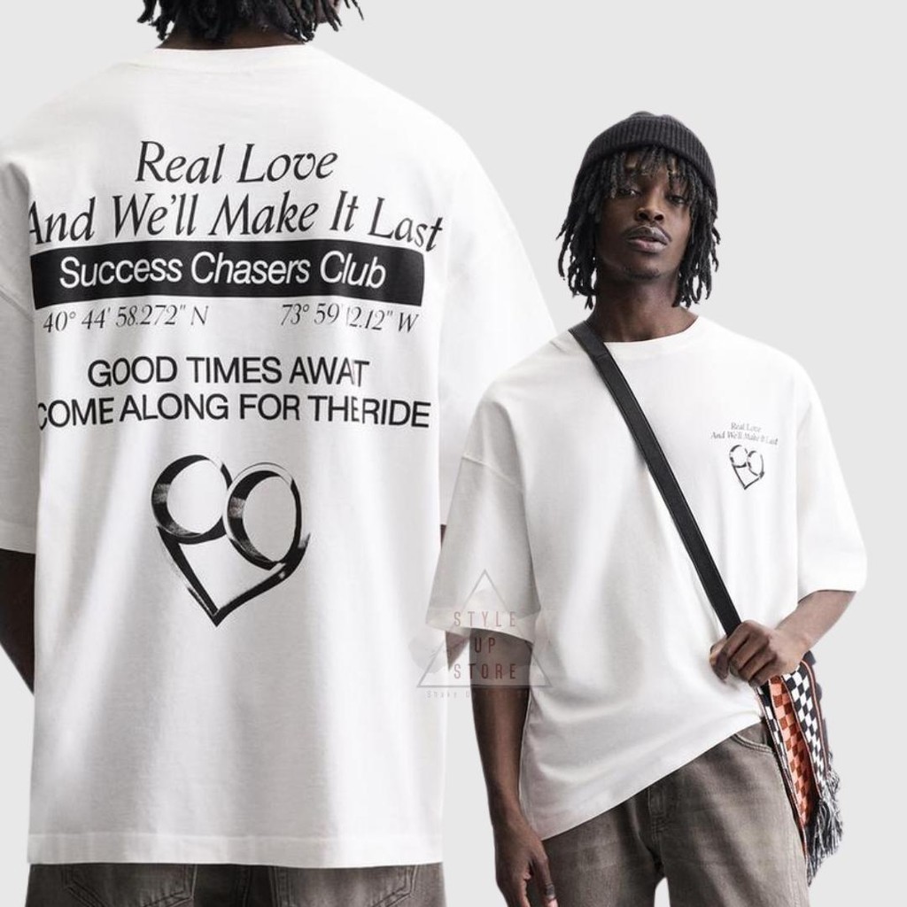 [ STYLEUPSTORE ] ZARA Oversize Unisex Tshirt - Kaos Slogan Love