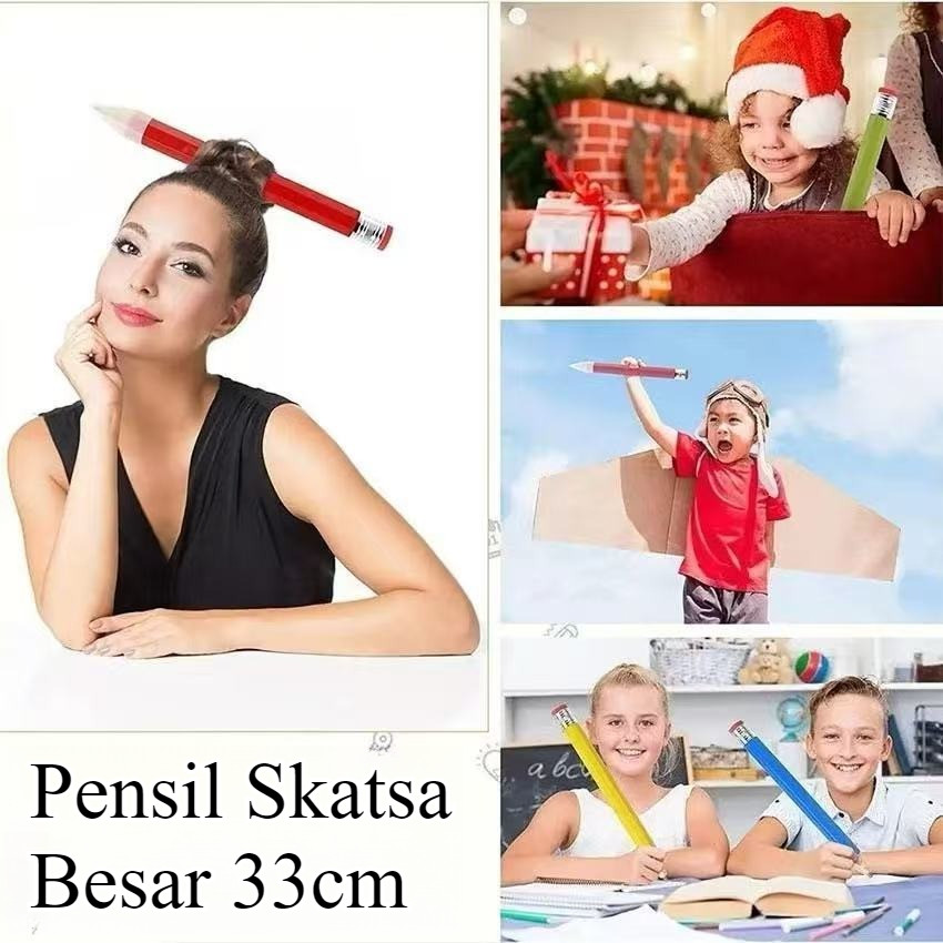 

Pensil Skatsa Besar 33cm - Mainan Edukasi dan Alat Tulis Multifungsi