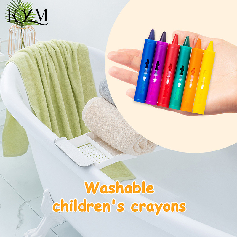 

6Pcs Washable Bath Crayons Colorful Drawing In The Tub Easy Clean Crayons Kids Colorful Funny Art Toy Graffiti Bathroom Crayon
