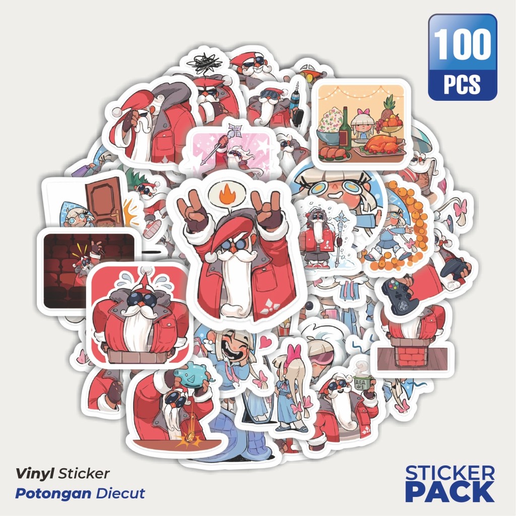 

Stiker Vinyl Stiker Funny Character Father Frost And Snow Maiden Waterproof Aesthetic- Untuk Laptop, Motor, dan Helm - Paper Stationery Pack