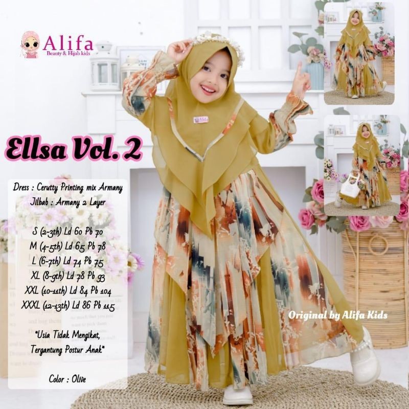 ELLSA VOL.2 SET DRESS KIDS (Gamis Anak)  Alifa alya store
