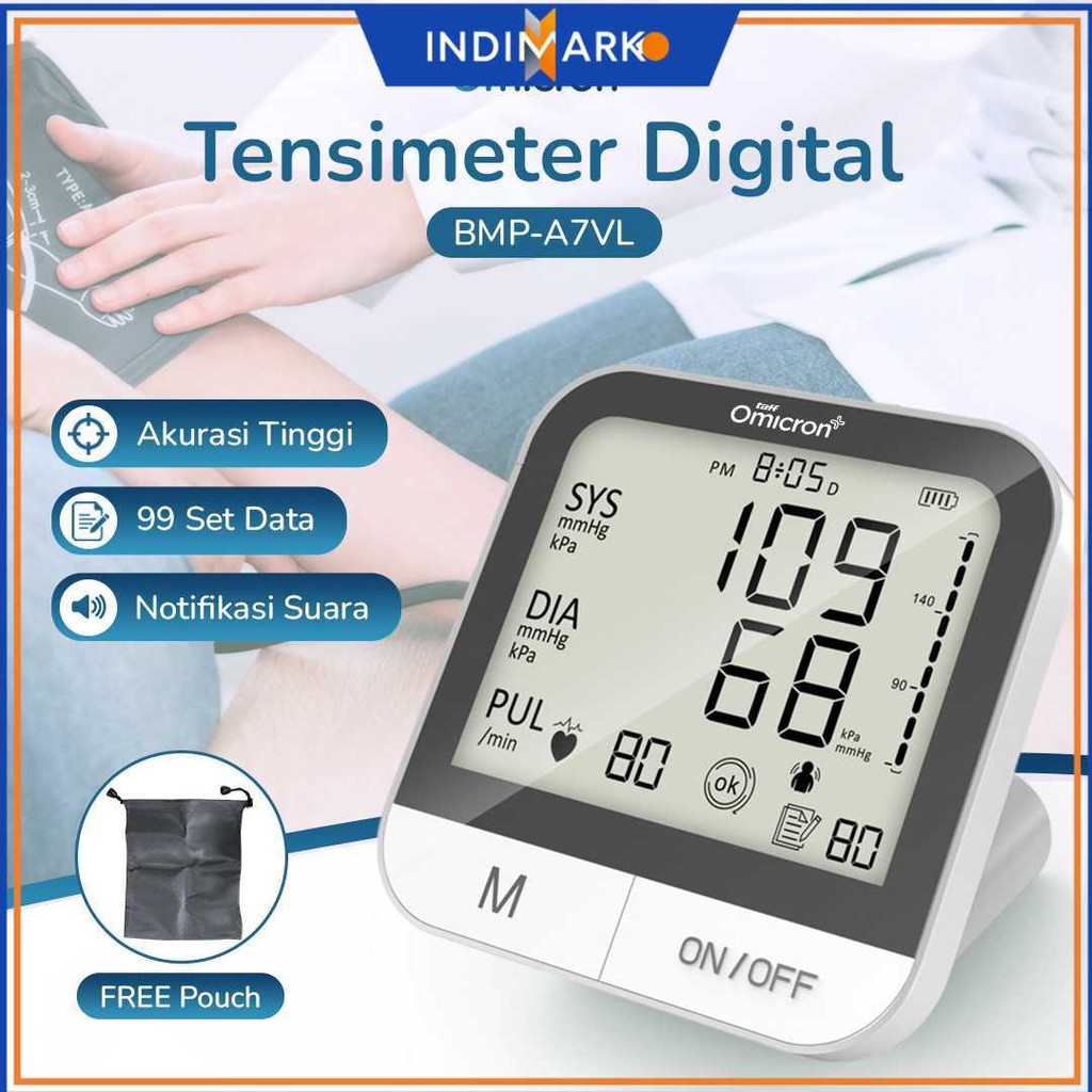 TaffOmicron Tensimeter Digital Pengukur Tekanan Darah English Voice - BMP-A7VL