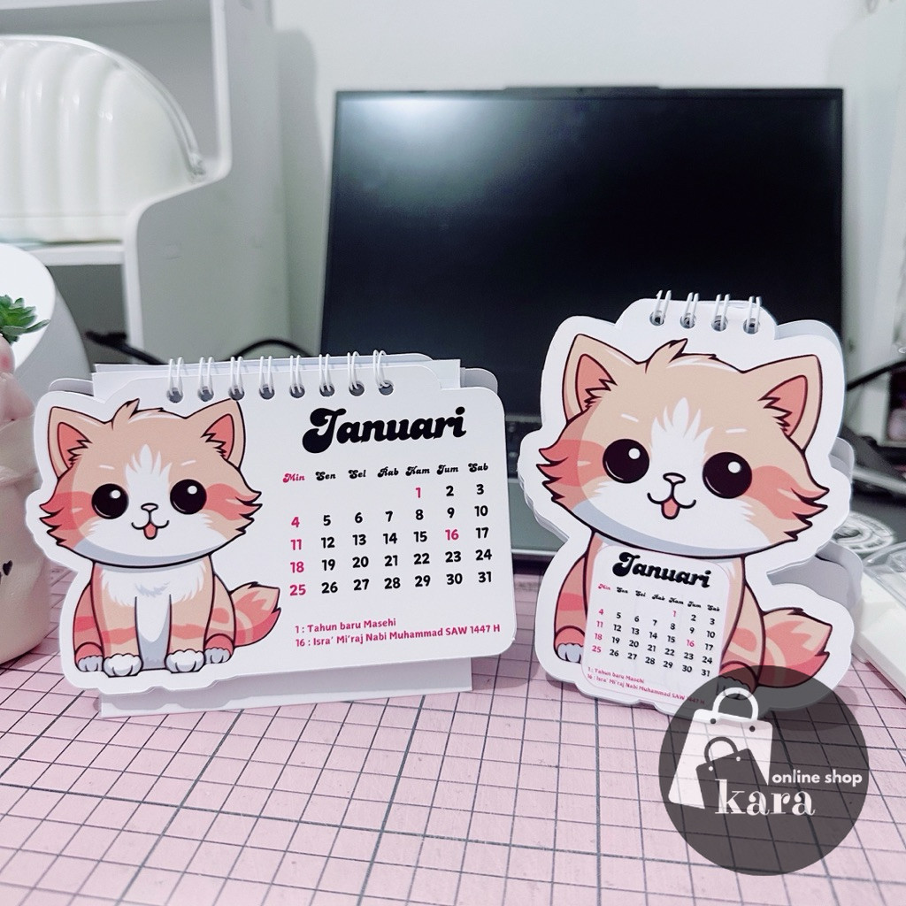 

RISAOSHOP - Kalender Meja 2026 Kucing
